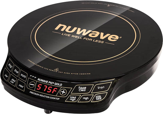Nuwave Gold Precision Induction Cooktop, Portable, Powerful with Large 8” Heating Coil,100°F to 575°F, 3 Wattage Settings