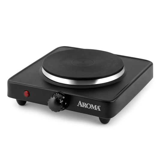 Aroma Housewares AHP-303 Single Burner Hot Plate, Metal, Black