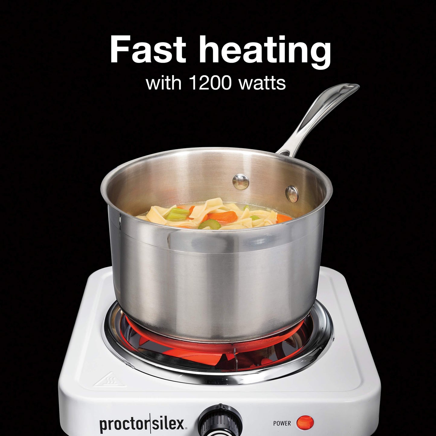 Proctor Silex Electric Stove, Single Burner Cooktop, Compact and Portable, Adjustable Temperature Hot Plate